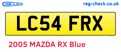 LC54FRX are the vehicle registration plates.