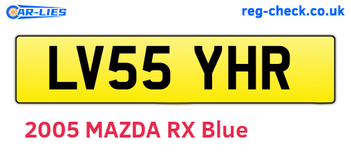 LV55YHR are the vehicle registration plates.