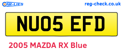 NU05EFD are the vehicle registration plates.