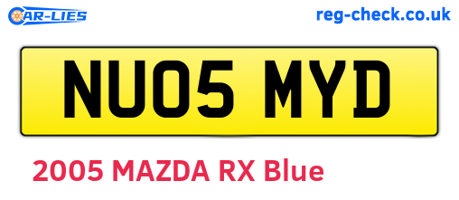 NU05MYD are the vehicle registration plates.