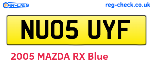 NU05UYF are the vehicle registration plates.