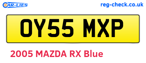 OY55MXP are the vehicle registration plates.