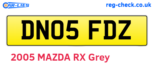 DN05FDZ are the vehicle registration plates.