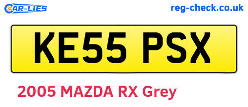 KE55PSX are the vehicle registration plates.
