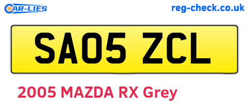 SA05ZCL are the vehicle registration plates.
