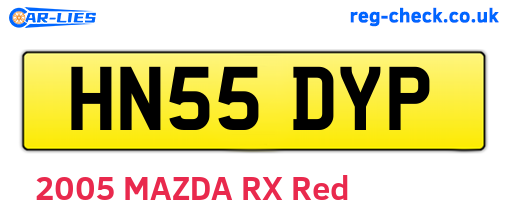 HN55DYP are the vehicle registration plates.
