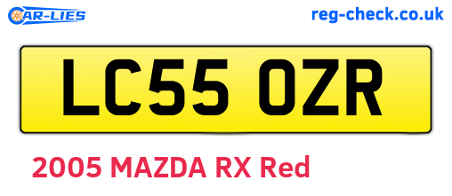LC55OZR are the vehicle registration plates.