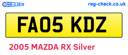 FA05KDZ are the vehicle registration plates.