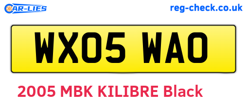 WX05WAO are the vehicle registration plates.