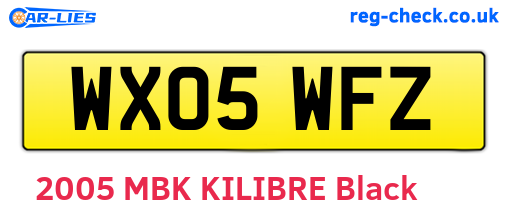 WX05WFZ are the vehicle registration plates.
