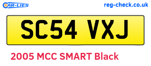 SC54VXJ are the vehicle registration plates.