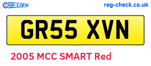 GR55XVN are the vehicle registration plates.