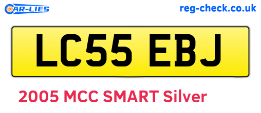 LC55EBJ are the vehicle registration plates.