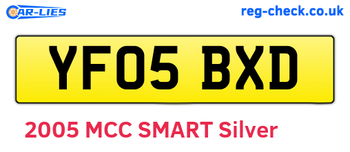 YF05BXD are the vehicle registration plates.