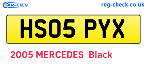 HS05PYX are the vehicle registration plates.