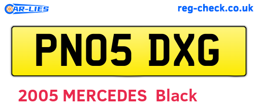 PN05DXG are the vehicle registration plates.