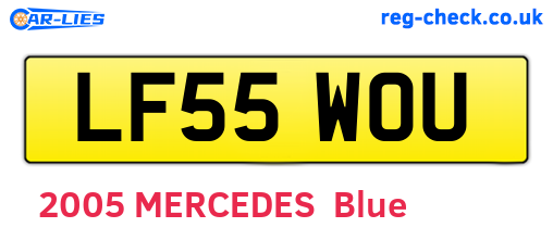 LF55WOU are the vehicle registration plates.