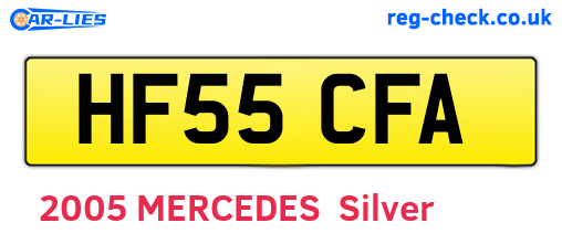 HF55CFA are the vehicle registration plates.
