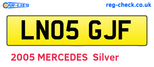 LN05GJF are the vehicle registration plates.