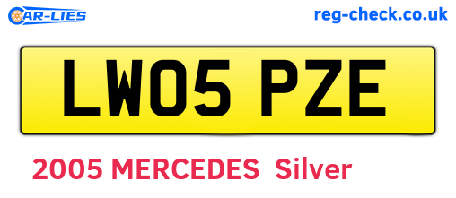 LW05PZE are the vehicle registration plates.