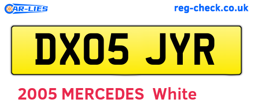 DX05JYR are the vehicle registration plates.