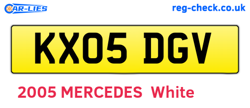 KX05DGV are the vehicle registration plates.