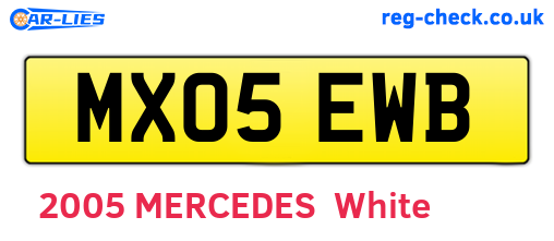 MX05EWB are the vehicle registration plates.