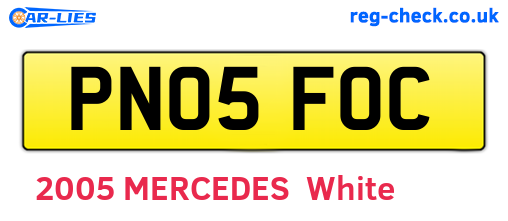 PN05FOC are the vehicle registration plates.