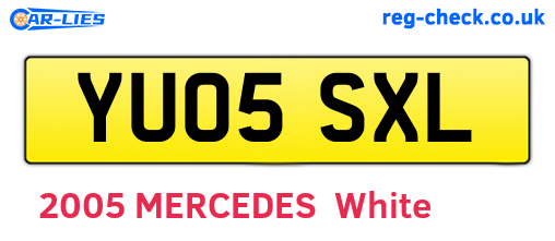 YU05SXL are the vehicle registration plates.