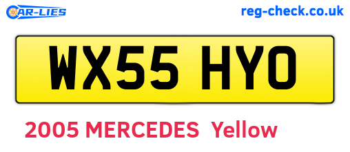 WX55HYO are the vehicle registration plates.