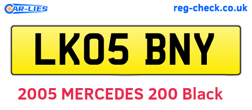 LK05BNY are the vehicle registration plates.