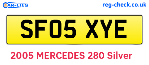 SF05XYE are the vehicle registration plates.