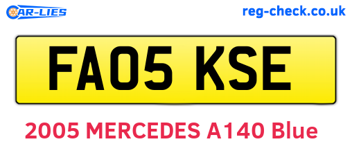 FA05KSE are the vehicle registration plates.