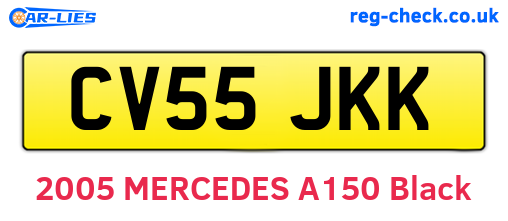 CV55JKK are the vehicle registration plates.