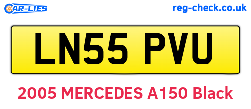LN55PVU are the vehicle registration plates.