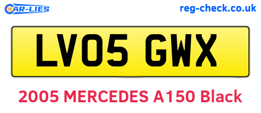 LV05GWX are the vehicle registration plates.