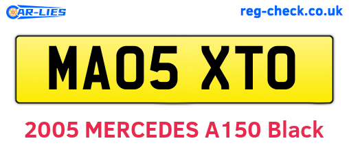MA05XTO are the vehicle registration plates.
