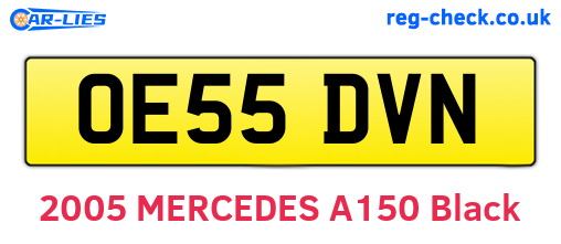 OE55DVN are the vehicle registration plates.