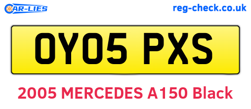 OY05PXS are the vehicle registration plates.