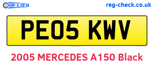 PE05KWV are the vehicle registration plates.