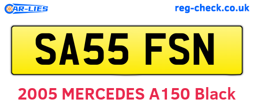 SA55FSN are the vehicle registration plates.