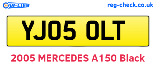 YJ05OLT are the vehicle registration plates.