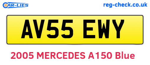 AV55EWY are the vehicle registration plates.