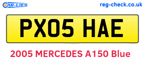 PX05HAE are the vehicle registration plates.