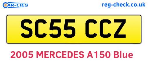 SC55CCZ are the vehicle registration plates.