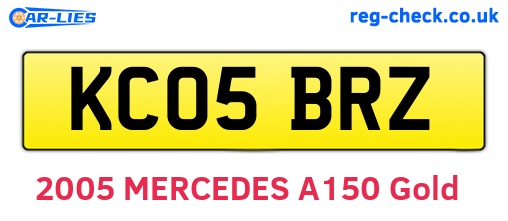 KC05BRZ are the vehicle registration plates.
