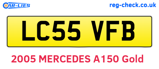 LC55VFB are the vehicle registration plates.