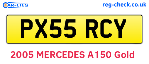 PX55RCY are the vehicle registration plates.