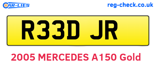 R33DJR are the vehicle registration plates.