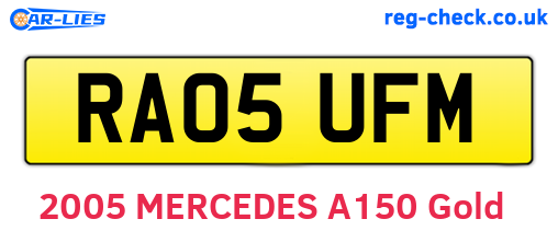 RA05UFM are the vehicle registration plates.